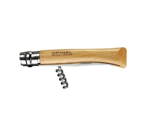 Opinel Inox 10 No Kayın Saplı Paslanmaz Çelik Tirbüşon  Çakı